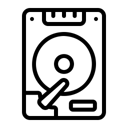 Icon of laptop with hard drive