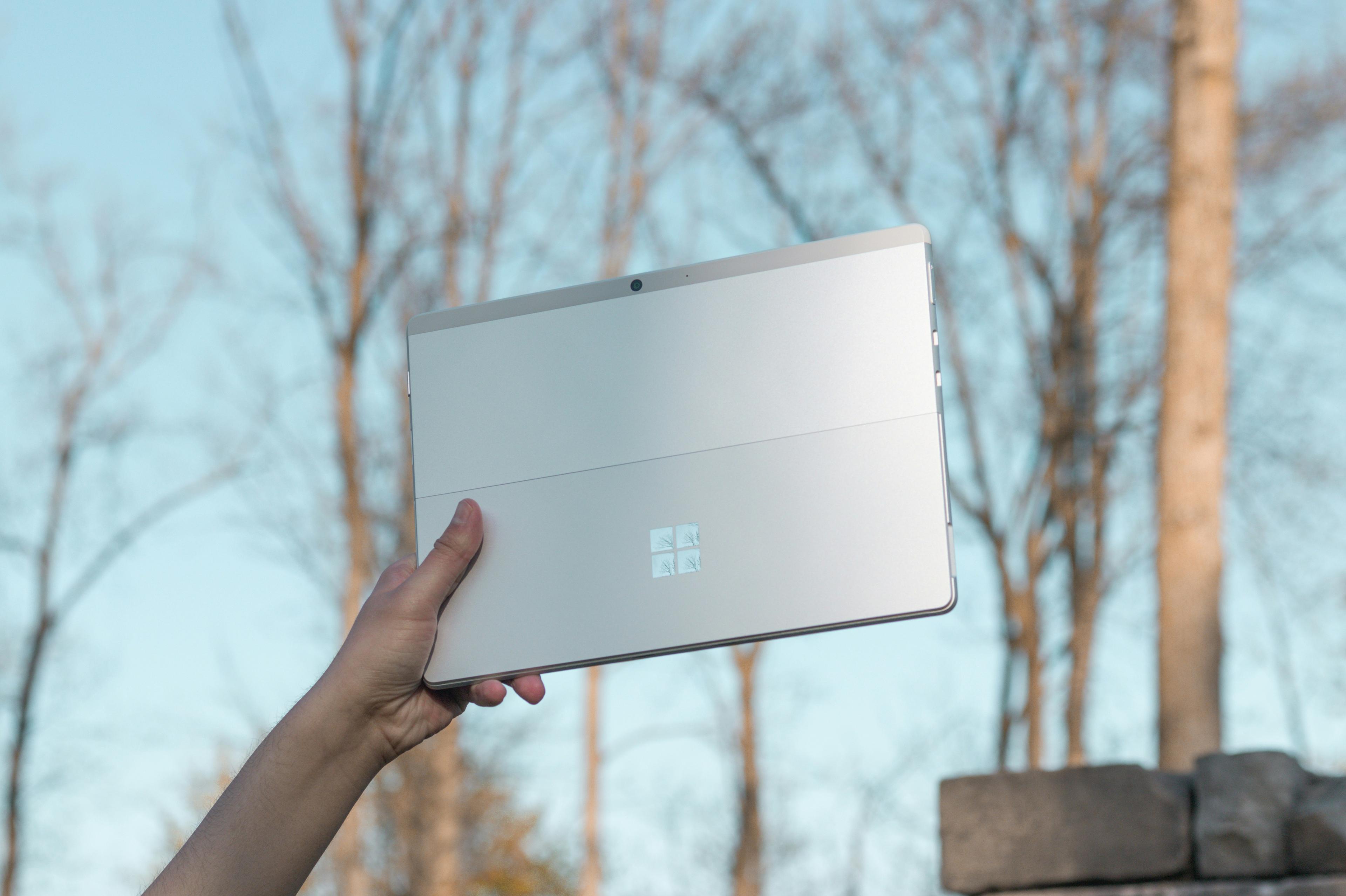 Windows Surface tablet in hand